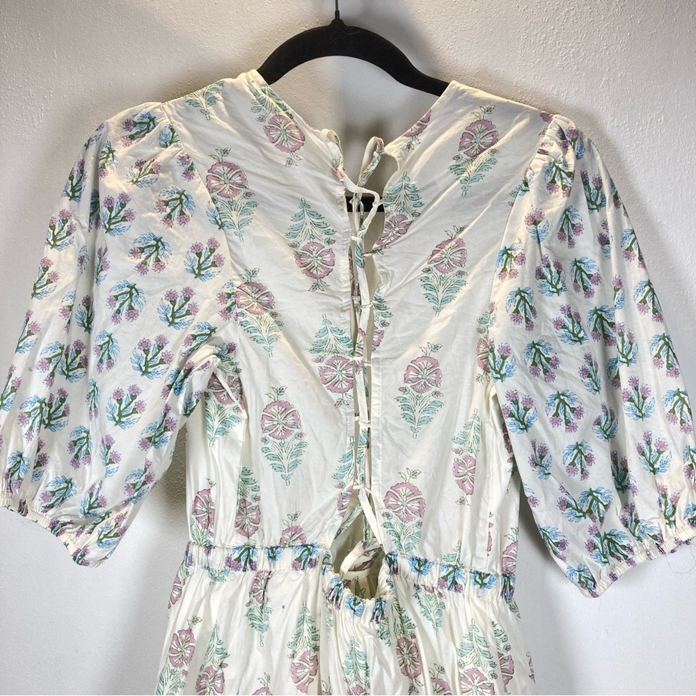 Christian Lacroix  Dress Ivory Multi Color Floral Printed A Line Size S Cotton - Picture 6 of 16